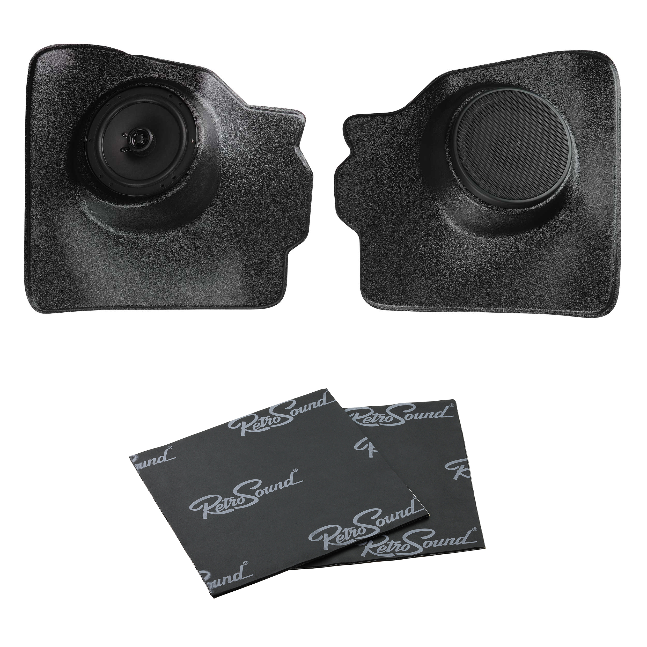 Retro Manufacturing Kick Panels with Standard Speakers and Sound Dampening KPV014977-62-KPR2-M